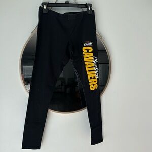 Two pair Cleveland Cavaliers black leggingsngs w logo Sz M